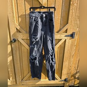 BDG High Rise Distressed Black Jeans